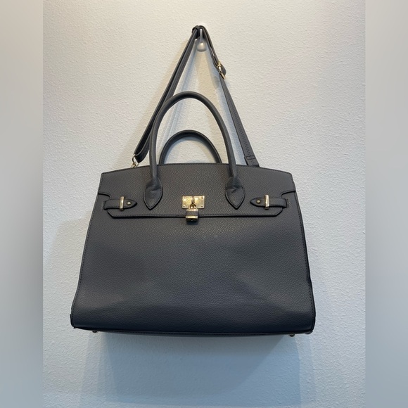 Women’s Large Gray Gun Purse Tote Lock Double Handle Piece Heat Concealed Weapon - Picture 2 of 12